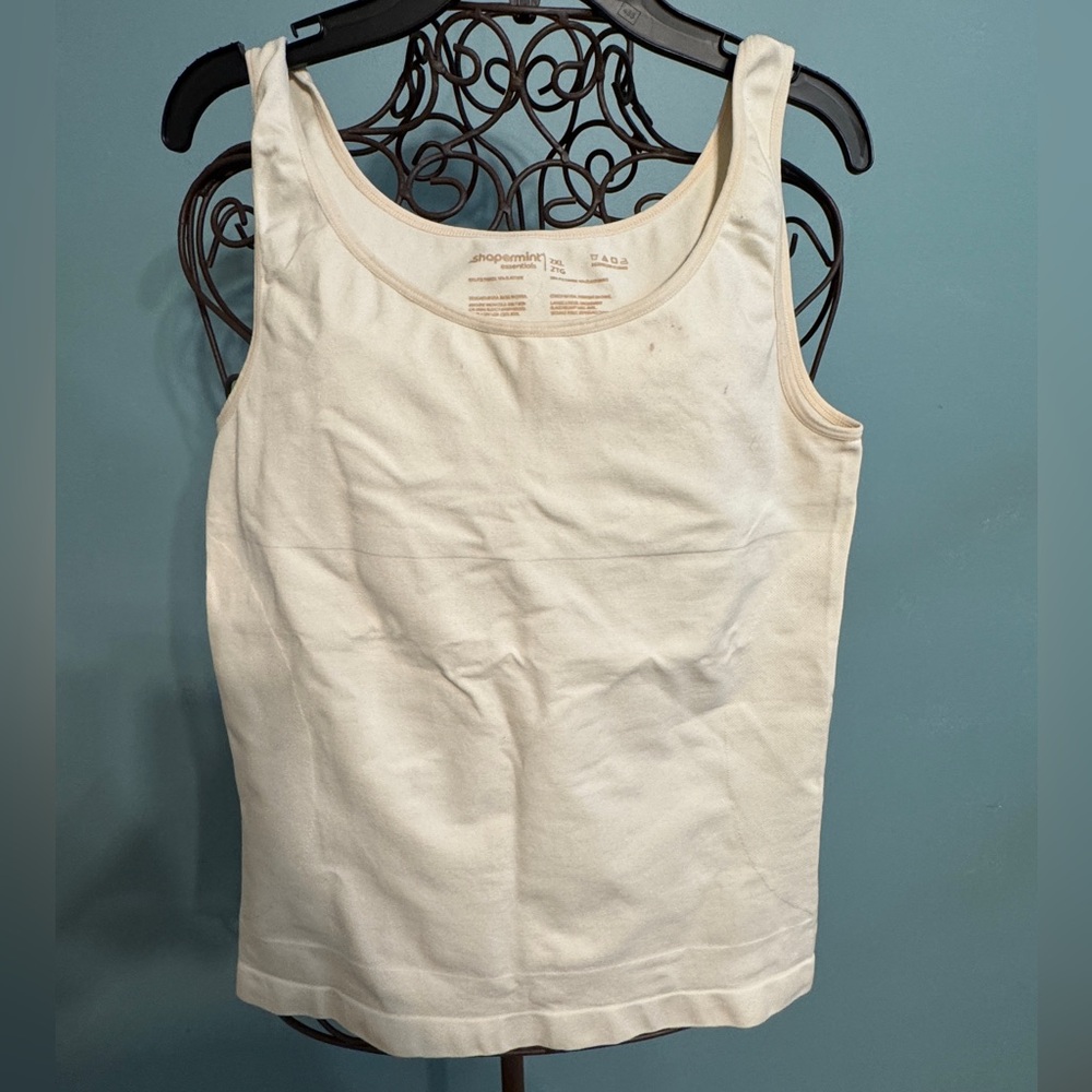 Shapermint Cream Shapewear Tank Top 2x